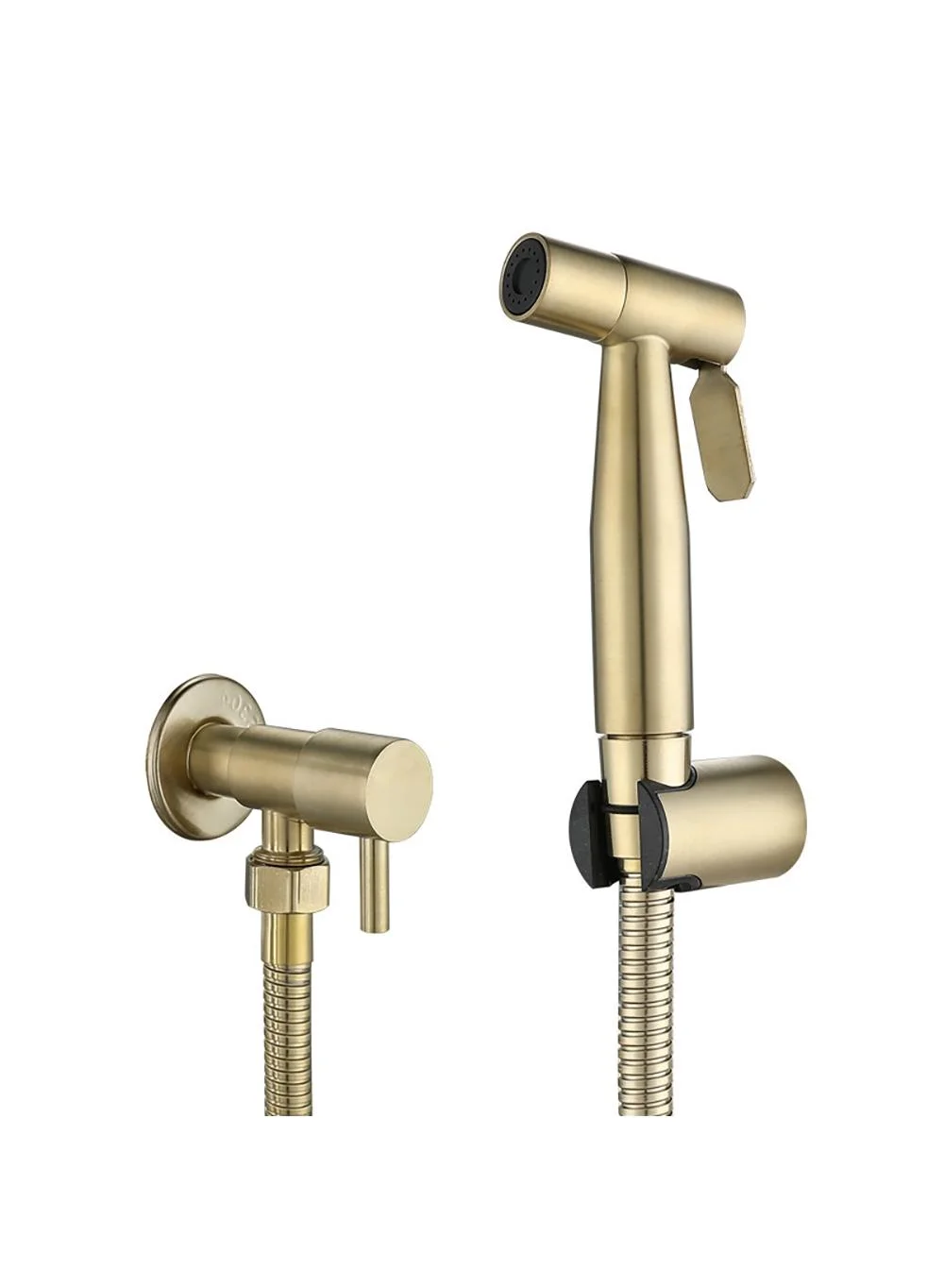 Sweet Seven Antique Brushed Gold Shower Head Kit with Handheld Bidet Sprayer (Stainless Steel, Premium Bathroom Upgrade) 8koec