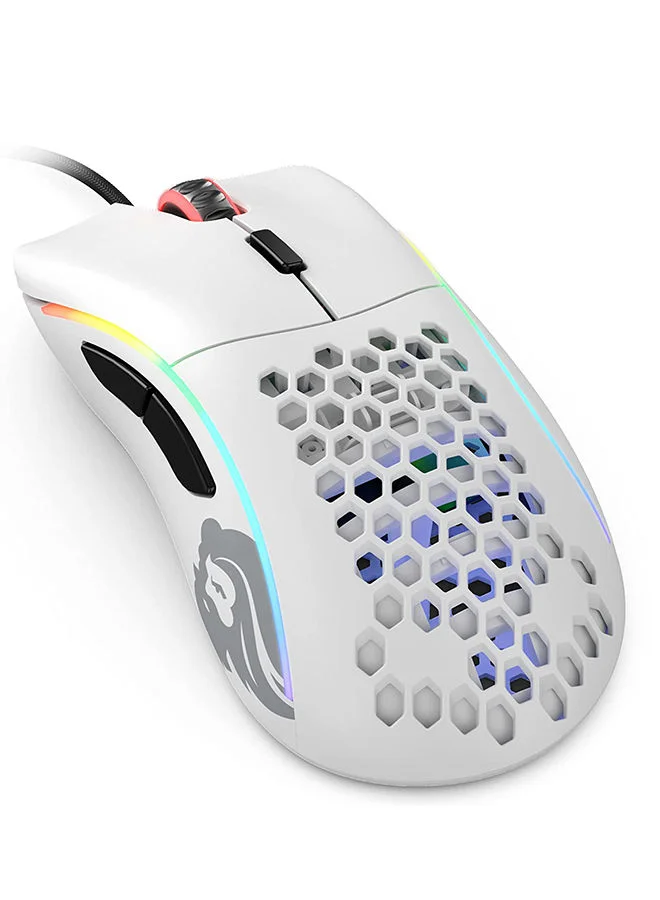 Premium Honeycomb Gaming Mouse Ultralight RGB Wired PC Mouse (Glossy White, 68 g) p05lm
