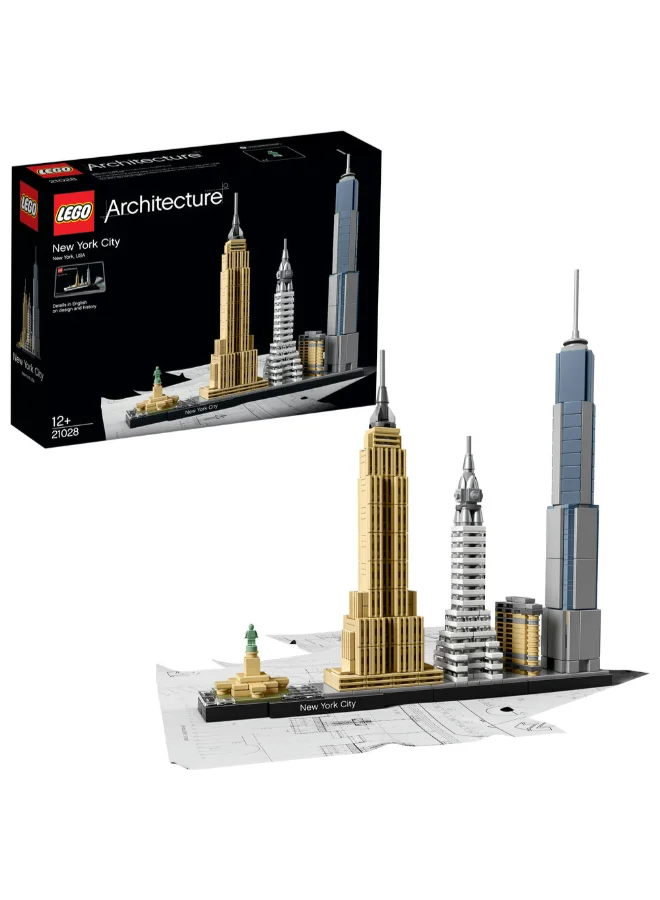 Building Blocks New York City Skyline Architecture Model Set (Premium Plastic, 598 Pieces) mv1ft