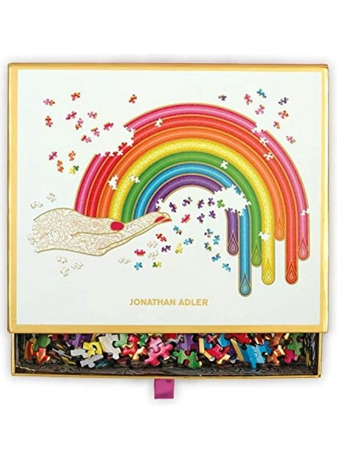 Rainbow Hand Shaped Jigsaw Puzzle Premium Artistic Activity Set (750 Pieces) qtel4