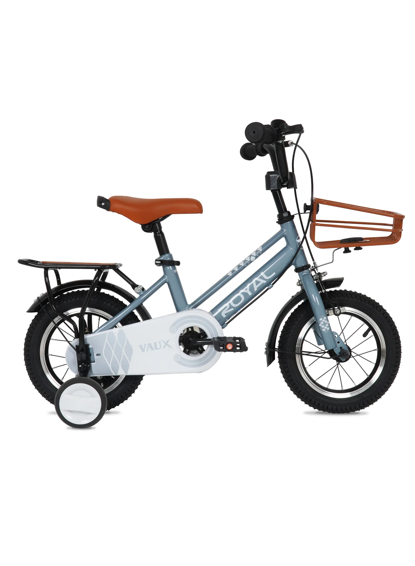 Vaux Royal Road Bike for Kids with Adjustable Seat (Silver, 12 Inch) pror7