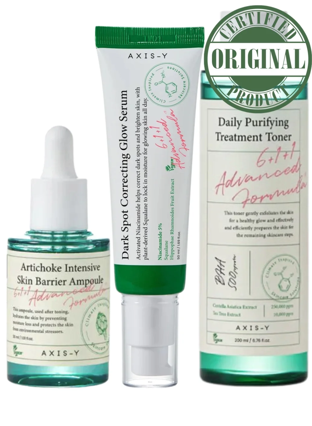 AXIS-Y Balancing Skincare Set for Radiant Complexion and Skin Barrier Support (3-Piece Kit) 40i08