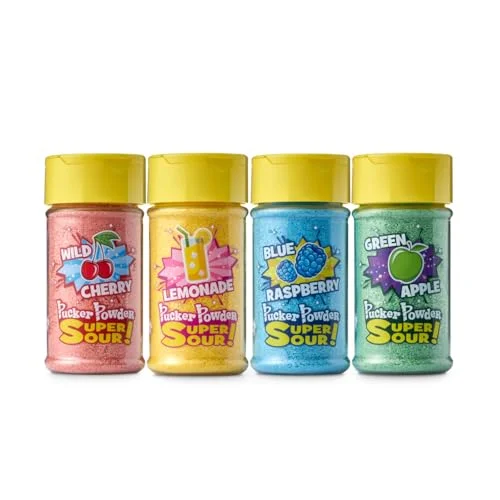 Pucker Powder Super Sour Dessert Topping Assortment Pack (4 Pack) bwbwd