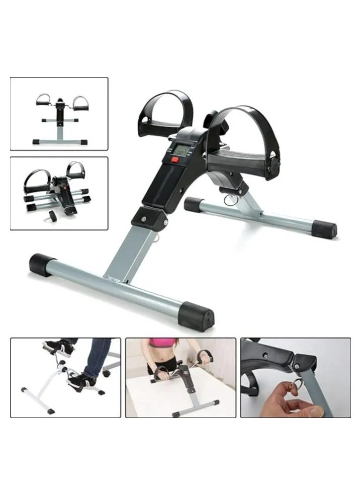 JAJEEK Portable Pedal Exerciser - Low Impact Arm and Leg Cycle Machine for Home and Office Fitness (Silver, Compact) c3clj