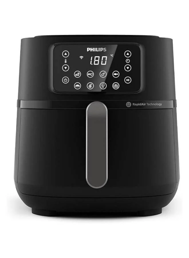 Professional Air Fryer Large Capacity 7.2 L 2000 W High-Performance Kitchen Appliance (Black, 7.2 L) pxwan