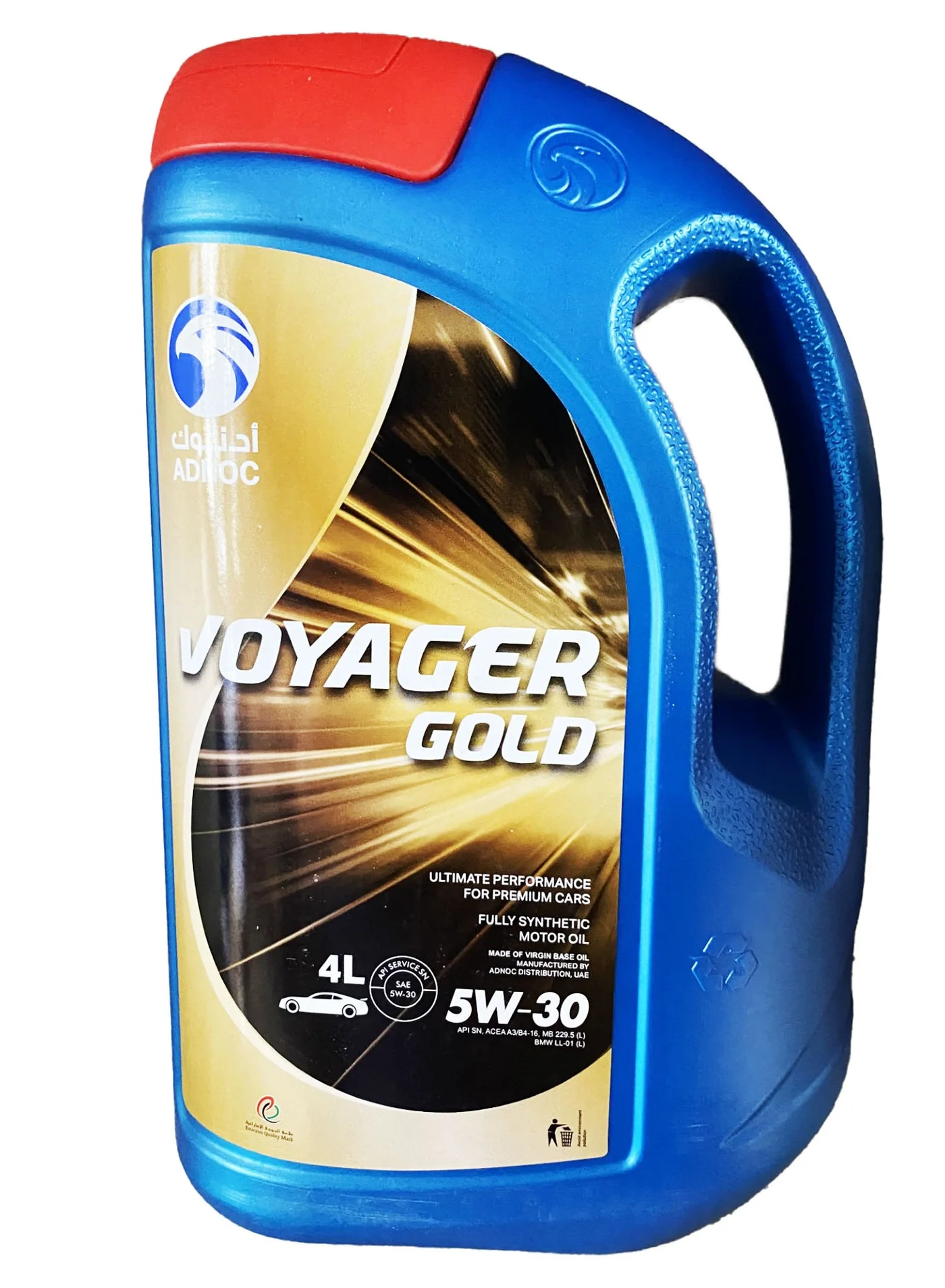 Adnoc Voyager Gold 5W30 Fully Synthetic Engine Oil (Premium Performance, 4L) x22yq