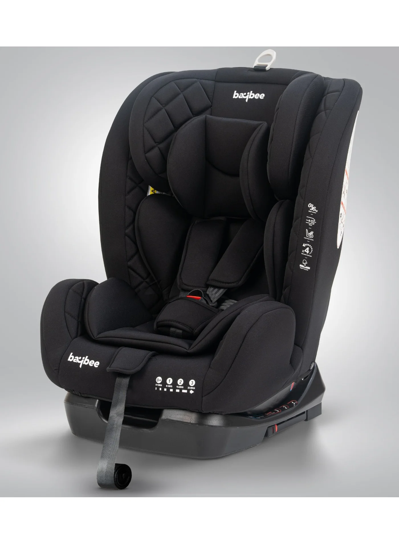 BAYBEE Convertible Car Seat with ISOFIX 3-Position Recline and Adjustable Headrest (Black, 0-36 kg) kf7yn