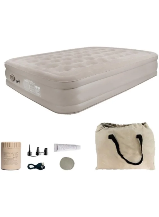 GGEROU Inflatable Air Mattress with Built-in Electric Pump, Premium Portable Sleeping Pad for Camping and Guest Use (198 x 152 x 40 cm) yvdwh