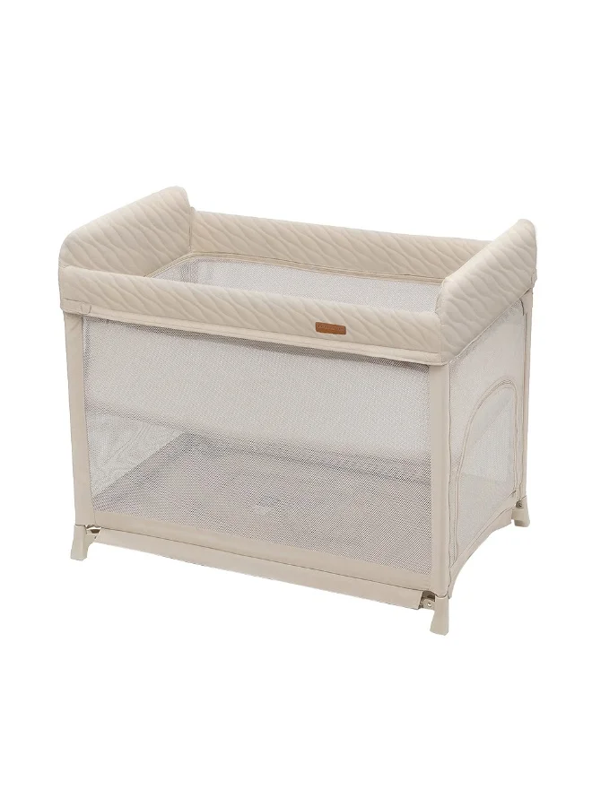 Kinderkraft 2-Level Foldable Travel Cot Premium Portable Baby Bed (Beige) 3dy5f