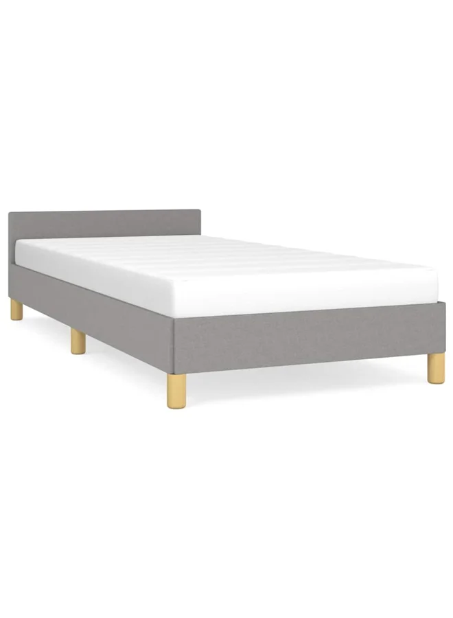 VidaXL Upholstered Bed Frame Modern Fabric Platform Base (Light Grey, 90x200 cm) ahq5n