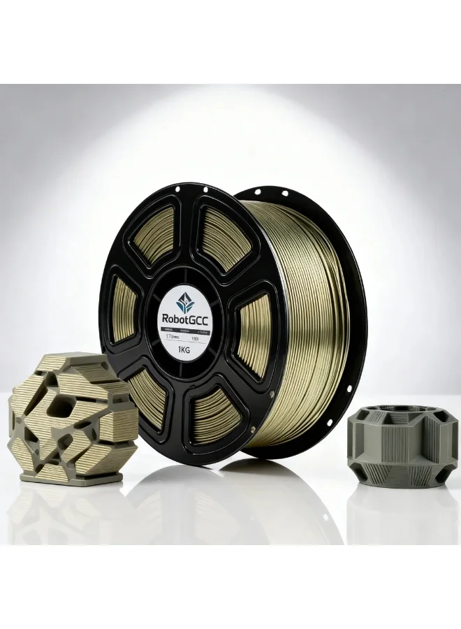 Robotgcc PLA Silk 3D Printer Filament Metallic Bronze (1.75mm, 1kg) Premium Smooth Extrusion for FDM Models i988o