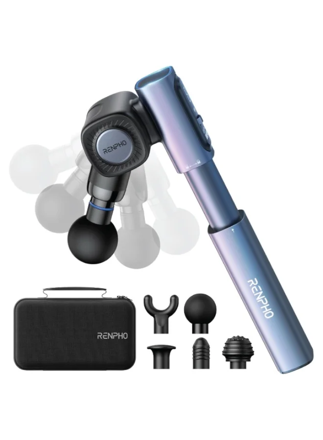 RENPHO Percussion Muscle Massager with Adjustable Angles and Extension Handle for Deep Tissue Recovery (Portable Carry Case, 1 Unit) gi8e4