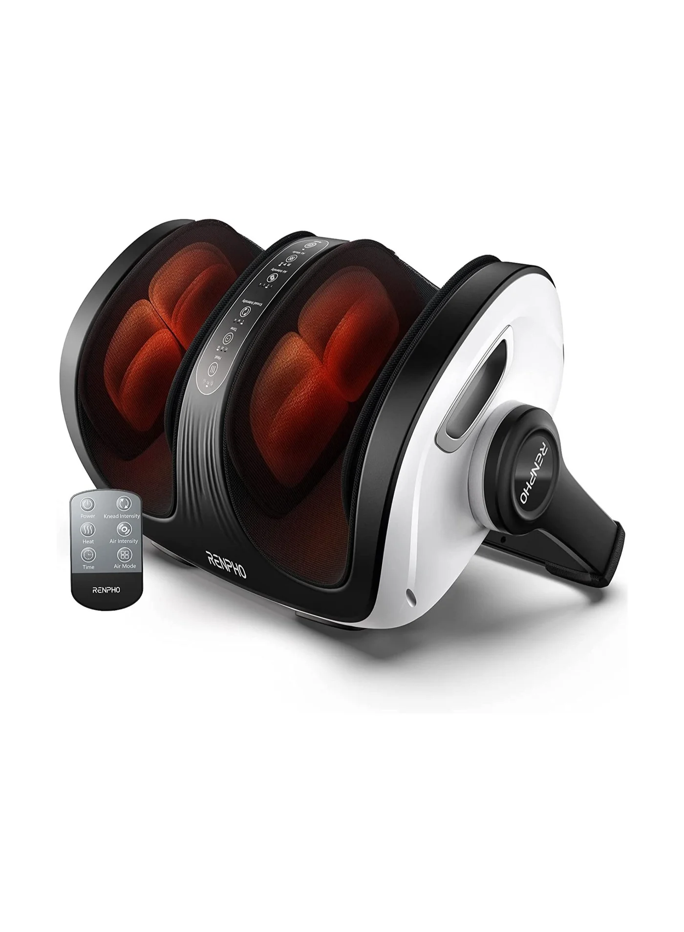 Premium Shiatsu Foot and Calf Massager with Heat and Remote Control (White) jfrge