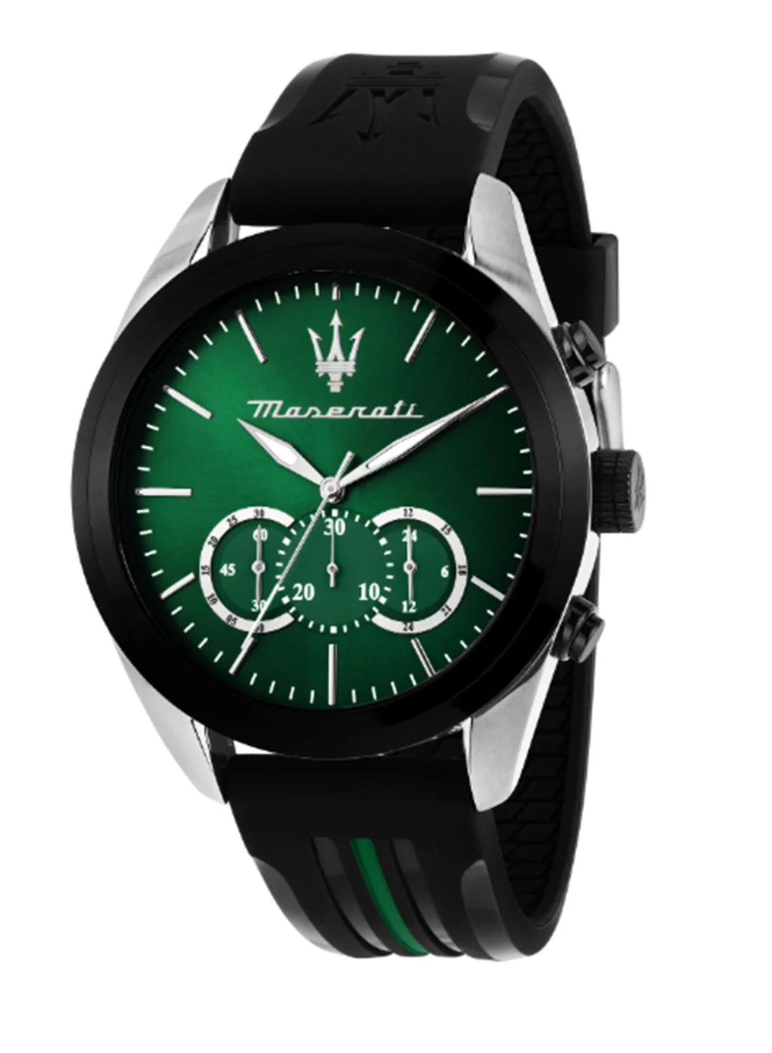 Premium Chronograph Sport Watch with Green Sunray Dial and Durable Plastic Strap (45 mm, Green) 8ieo3