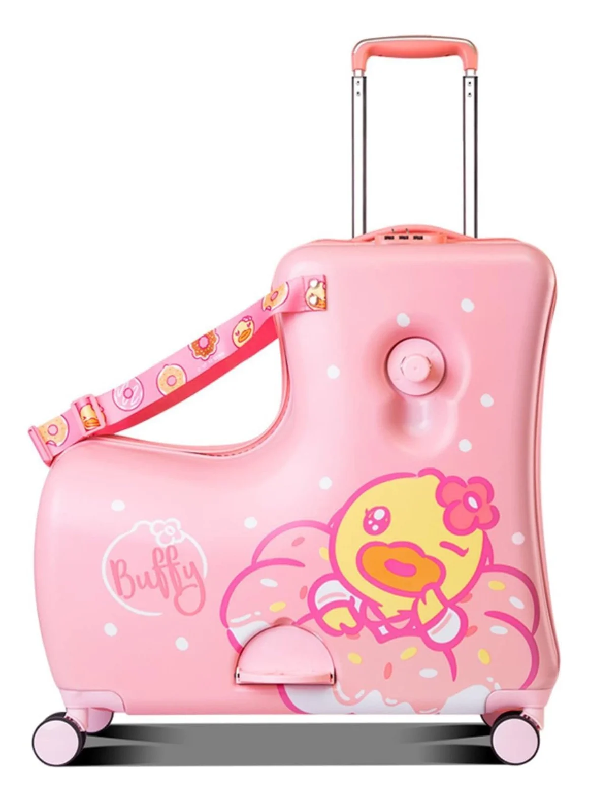 BLOOMING TIME Children's Ride-On Travel Suitcase with Wheels and Password Lock (Kids, 45 cm) 5zuoj