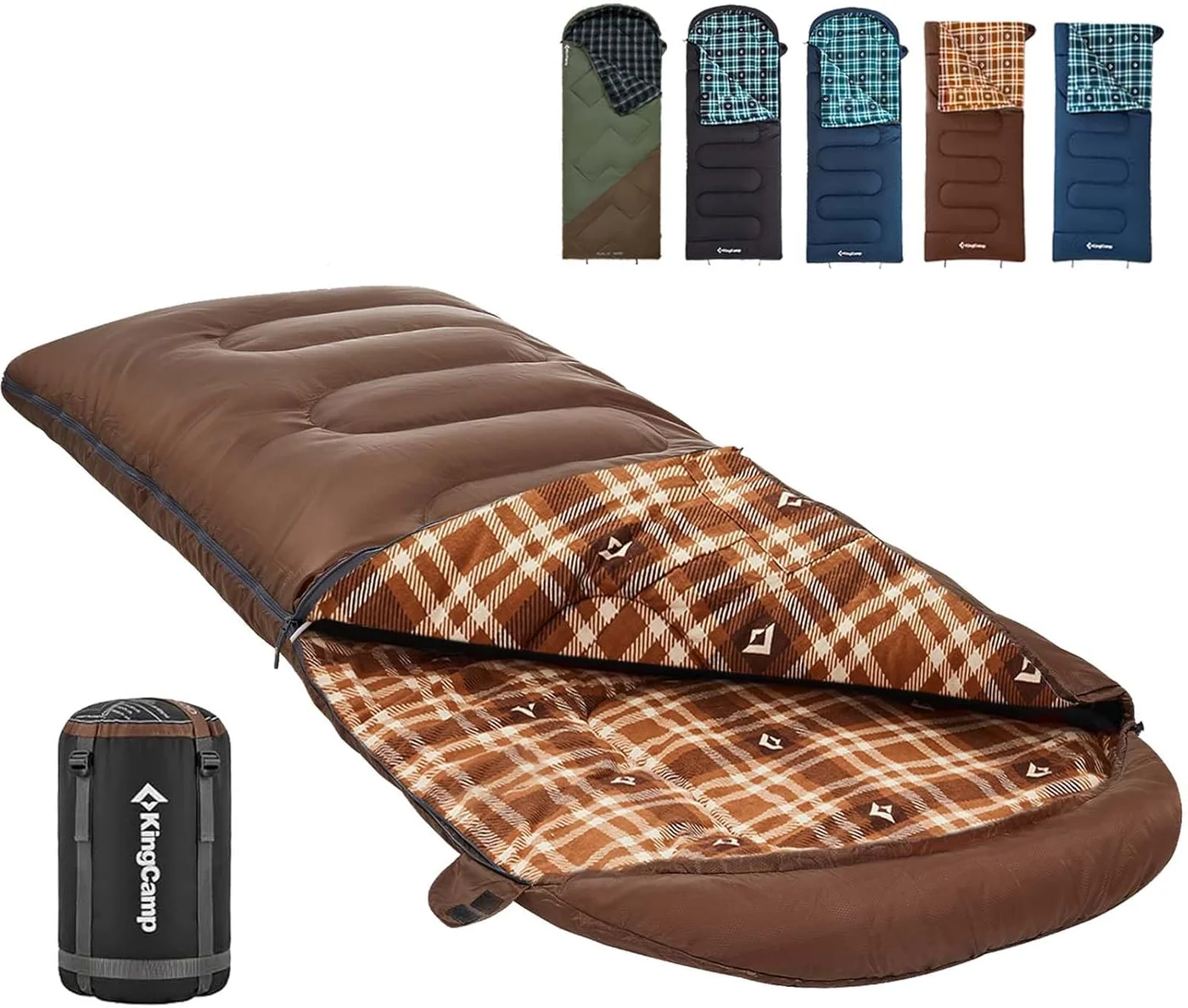 Premium Flannel Sleeping Bag for Adults Cold Weather XL Portable Waterproof Camping Gear (Grey, 220cm x 100cm) jhqk0
