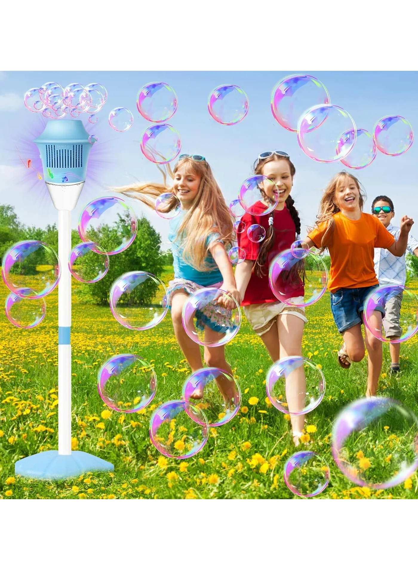 RATSAW Automatic Bubble Machine with LED Light Vertical Bubble Blower for Outdoor Parties (120 cm Height) sabvo