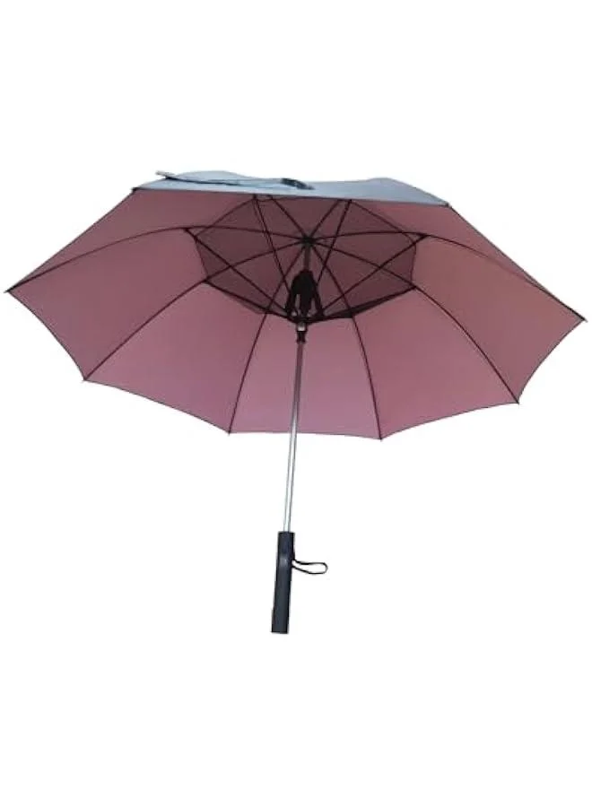 HOOKOR Sun Umbrella with Integrated Cooling Fan and Power Bank Function UV Protection for Outdoor Beach Camping (Black, 105 cm) mjvgt