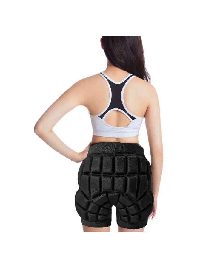 Premium Protective Hip Pad Shorts for Skating and Skiing (Black, Unisex Adult) sc04j