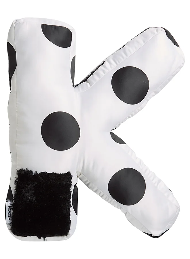 NOOSA Letter K Decorative Cushion Premium Fabric Throw Pillow (White/Black, 45 x 30 cm) txxsp
