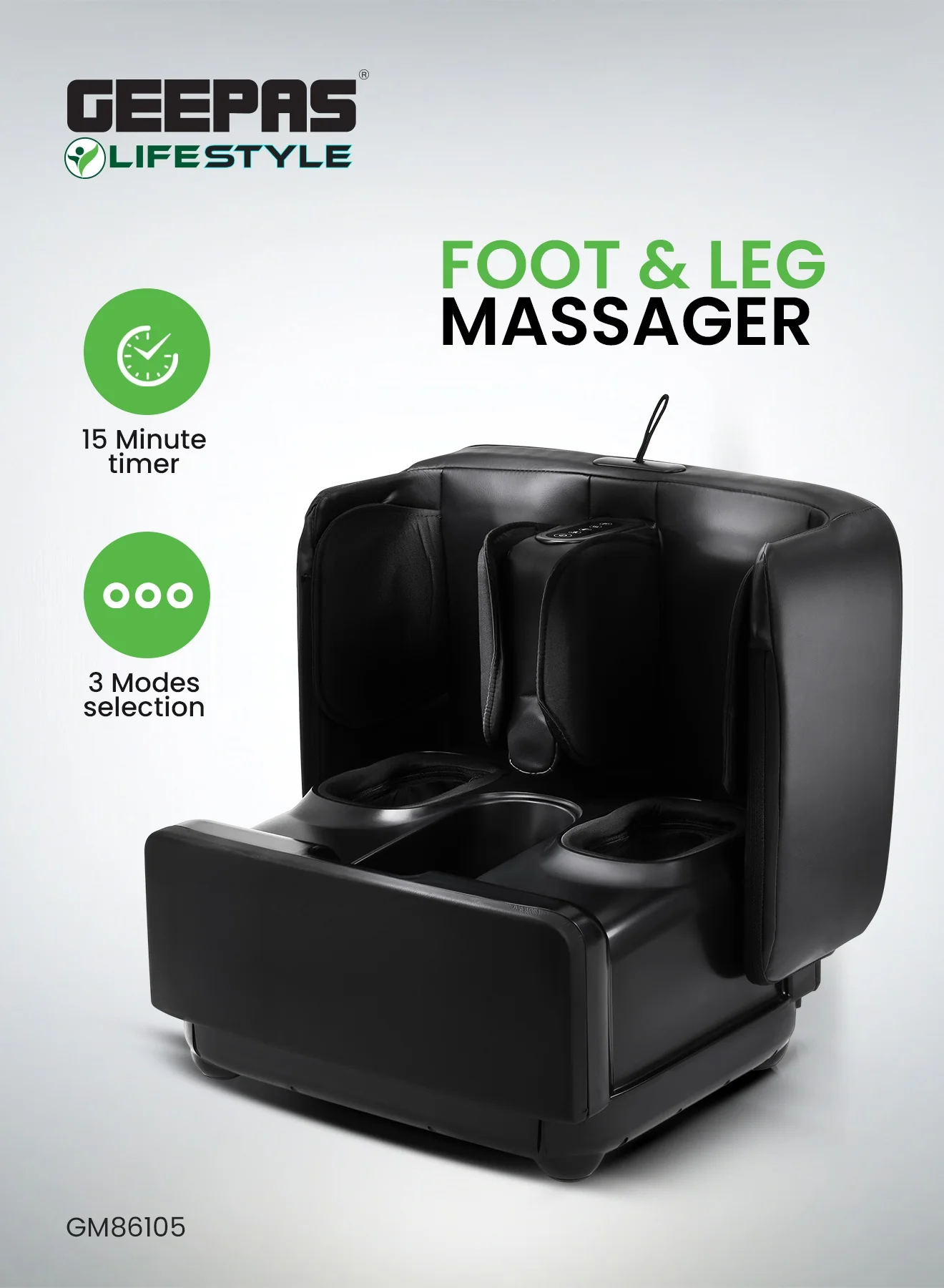 Geepas Multifunctional Foot and Leg Massager with Vibration and Acupoint Therapy (3 Modes, 3 Intensity Levels) 35yy5