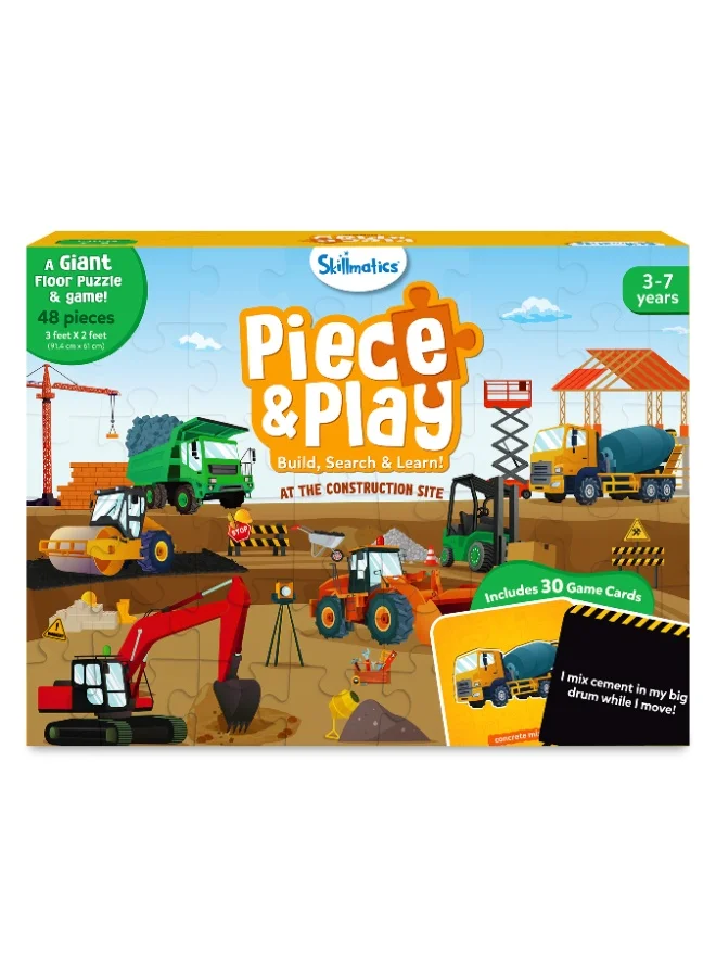 Skillmatics Construction Site Jigsaw Puzzle Educational Activity Set (48 Pieces, 61 cm x 91 cm) 2ucvf