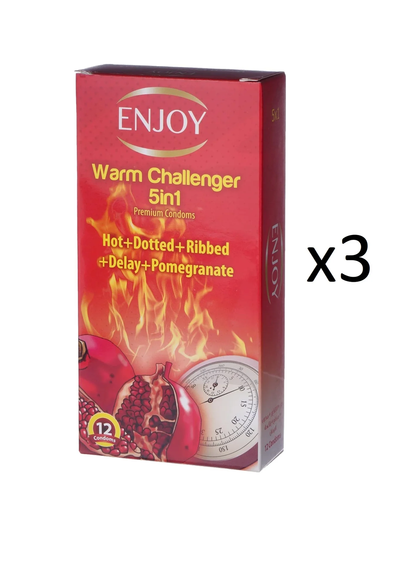 ENJOY 5-in-1 Warm Sensation Condoms Premium Latex Lubricated Pack (36 Pieces) y5w0t