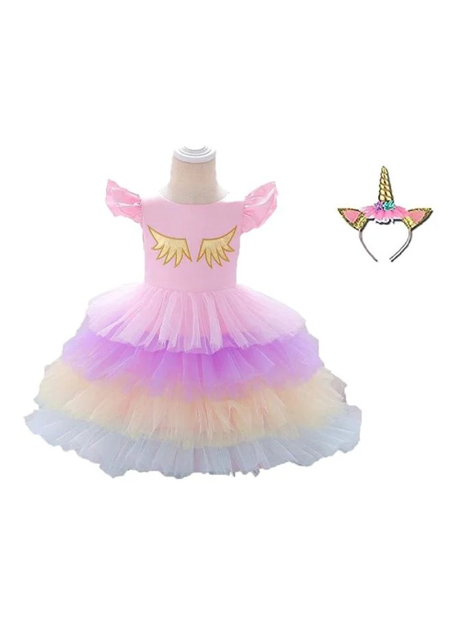 Fancydresswale Unicorn Princess Costume with Headband (Premium Cotton Blend, 5-6 Years) ozit5