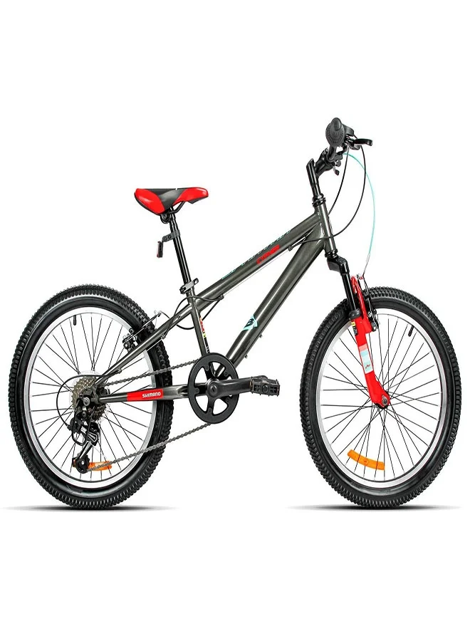 Spartan Cypher Kids Mountain Bike 7-Speed Durable Steel Frame (Jet Black, 20 Inch) 5ky9a
