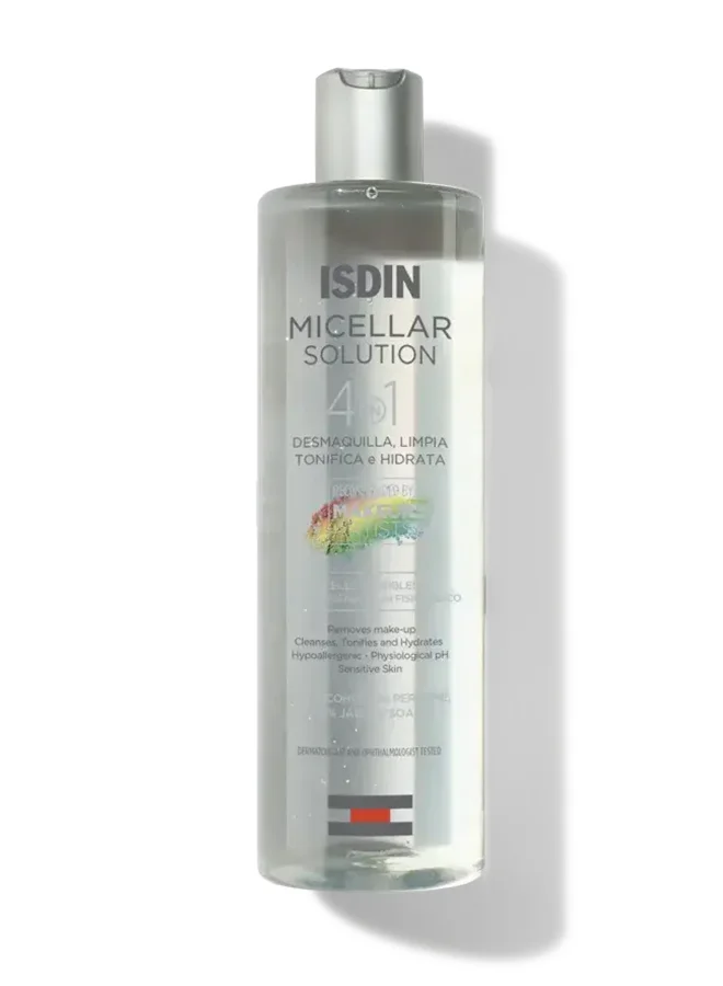 ISDIN Micellar Solution 4-In-1 Facial Cleanser Ultra-Gentle Makeup Remover For All Skin Types (400 mL) 8hmuc