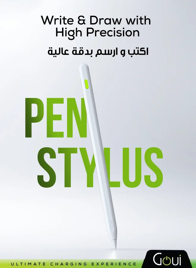 Goui Precision Stylus Pen for Tablets with Palm Rejection and Wireless Charging (White, 16.5 cm) al2py