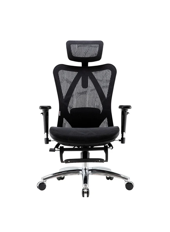 Ergonomic Office Chair with 3D Armrests and Footrest Premium Mesh Back Support (Black, Standard Size) 5bl61