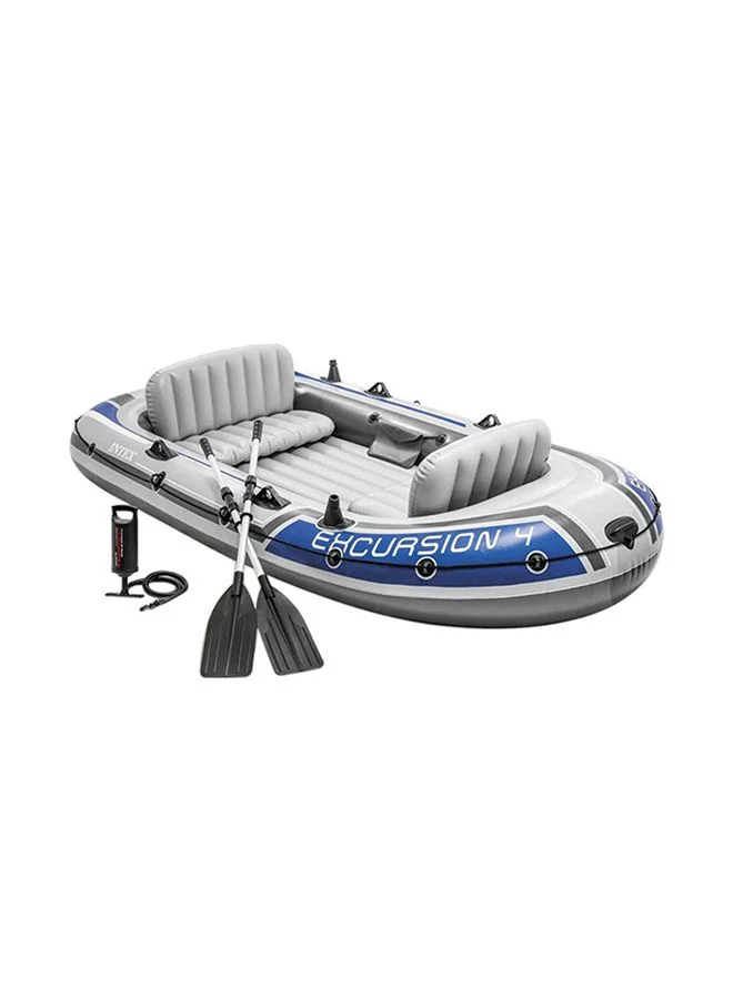 Premium 4-Person Inflatable Excursion Boat Heavy-Duty Watercraft for Leisure (315x165x43cm) va2ju