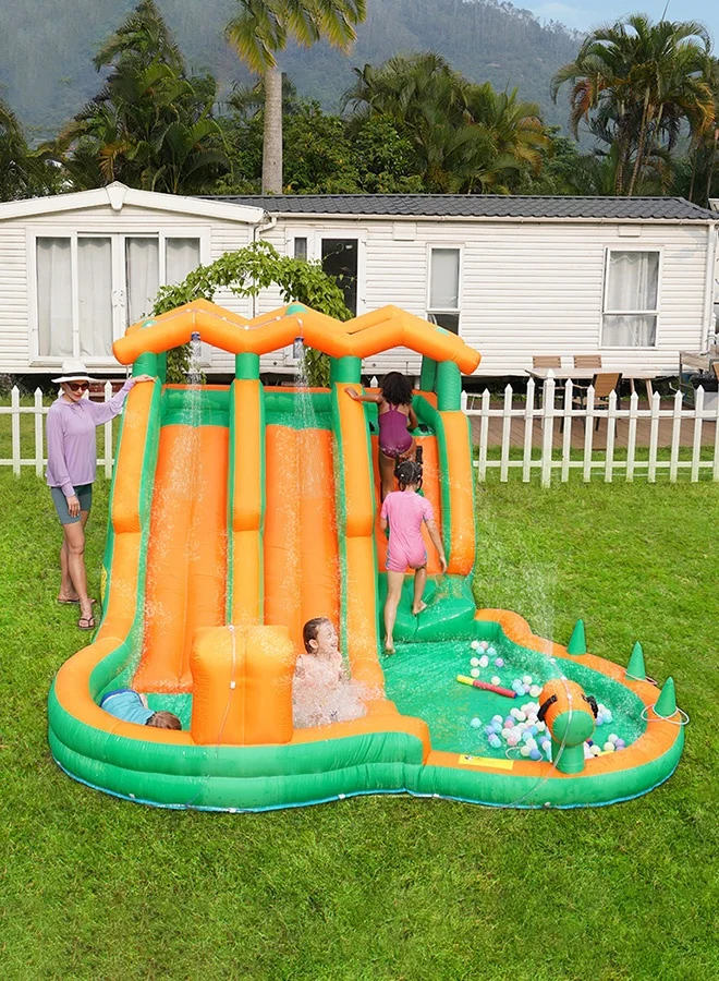 JSAITOYS Inflatable Water Slide Bounce House Combo Outdoor Carnival Game Set (Large) wxdav