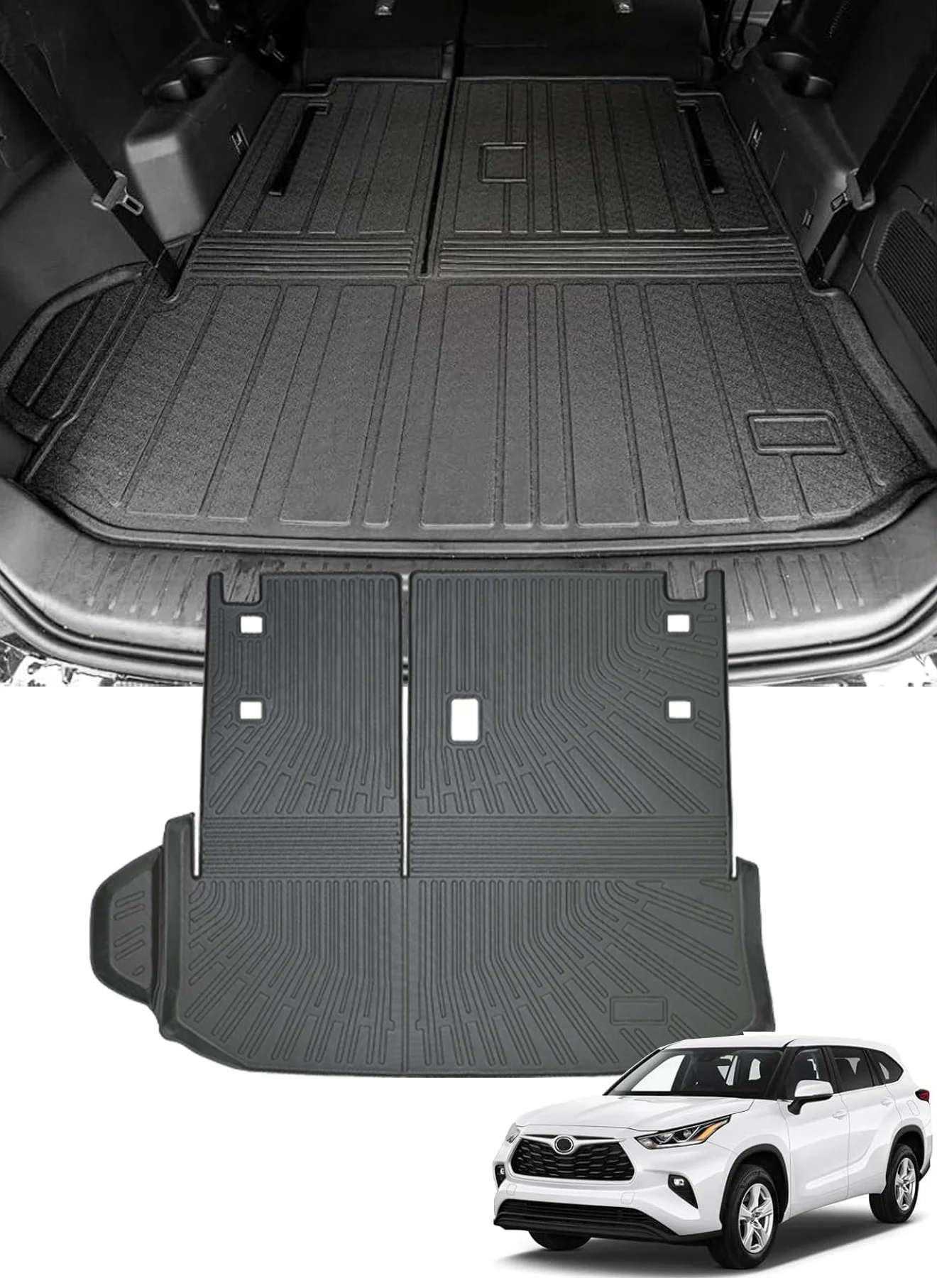 Delehehe Cargo Liner Trunk Mat for SUV (Custom Fit, All-Weather TPE, Black, 1 Piece) ic1zr