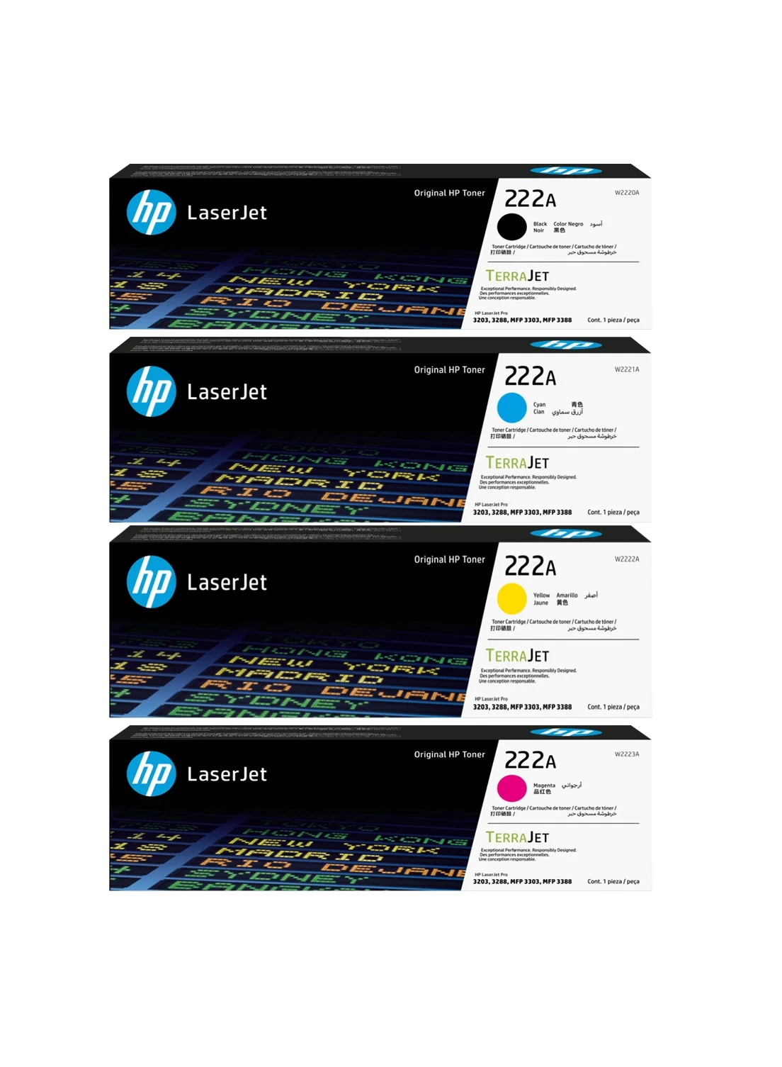 Premium Replacement Toner Cartridge Set for 3203 and 3303 Series Printers (Black, Cyan, Yellow, Magenta, 4-Pack) vn0yn