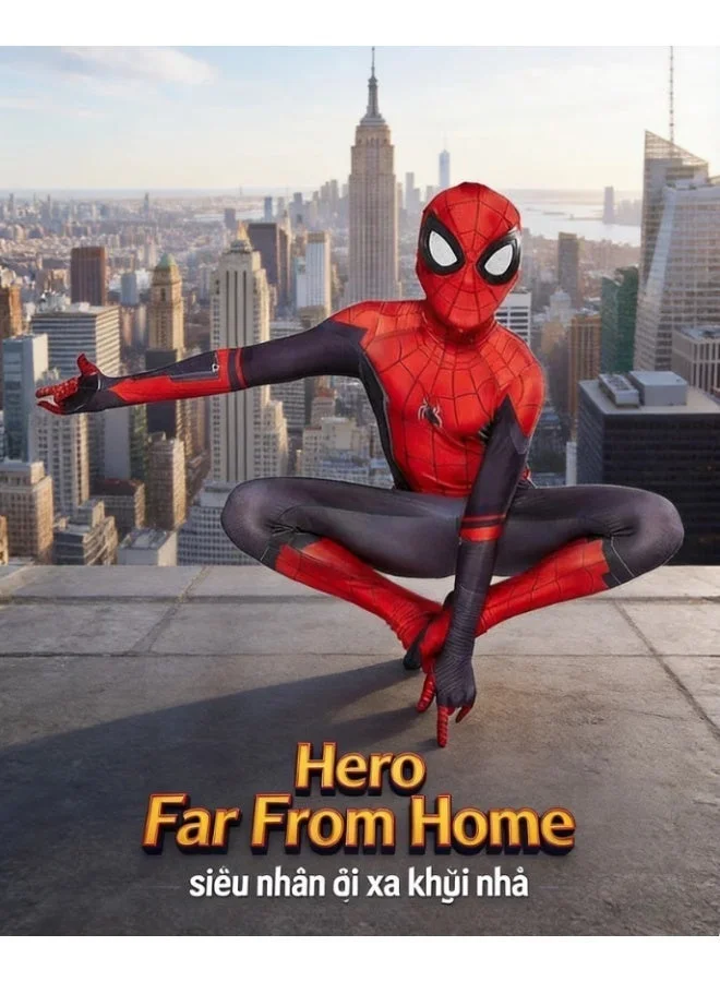 Premium Superhero Character Cosplay Jumpsuit Polyester Fabric Costume for Kids (Size 120cm) ljynq