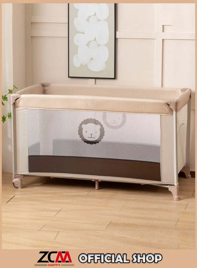 ZCM-HAPPY Multifunctional Portable Folding Crib and Playbed for Newborns and Toddlers (Grey, 100 x 70 x 75 cm) 5nzdq