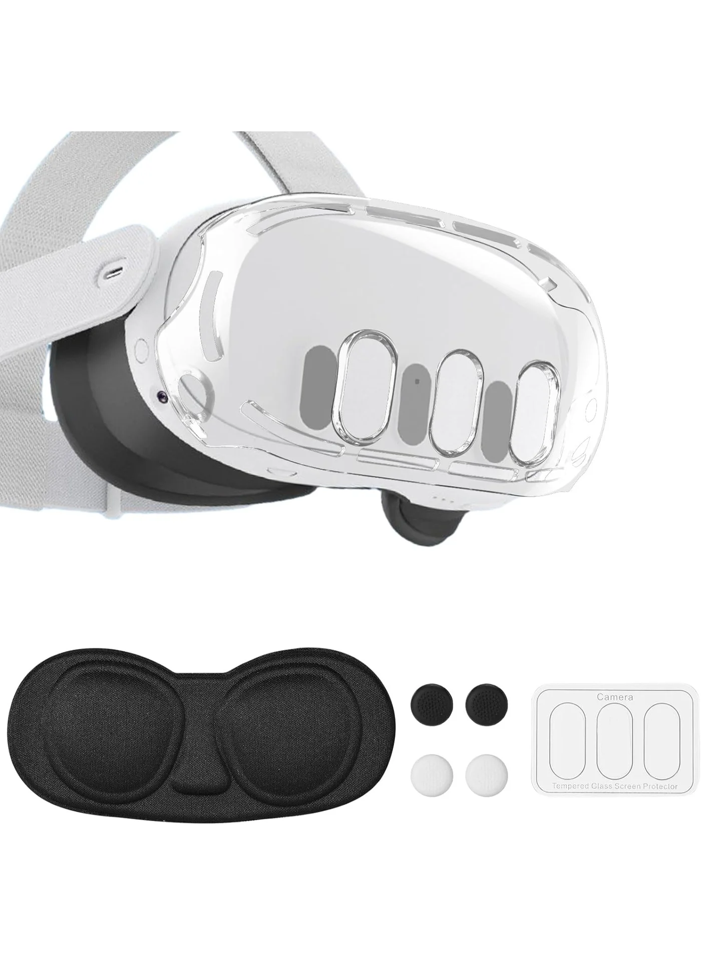 AOLION VR Protective Accessory Set for Virtual Reality Headset Anti-Scratch Shell with Lens Protector and Joystick Caps (6-Piece Set) x9bj2