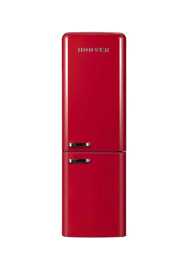 Hoover Bottom Mount Retro Refrigerator with Total No Frost Technology and LED Lighting (Red, 300 L) 6rirn