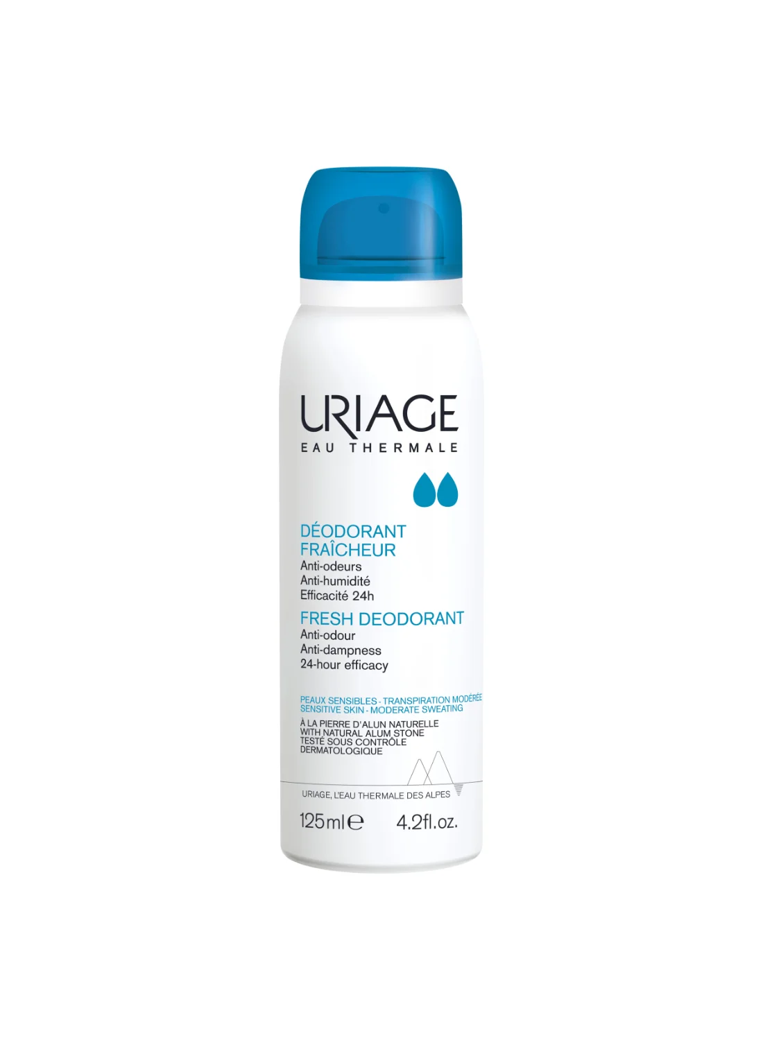 Uriage Deodorant Spray Alpine Thermal Water For Sensitive Skin (125 mL) 597m8