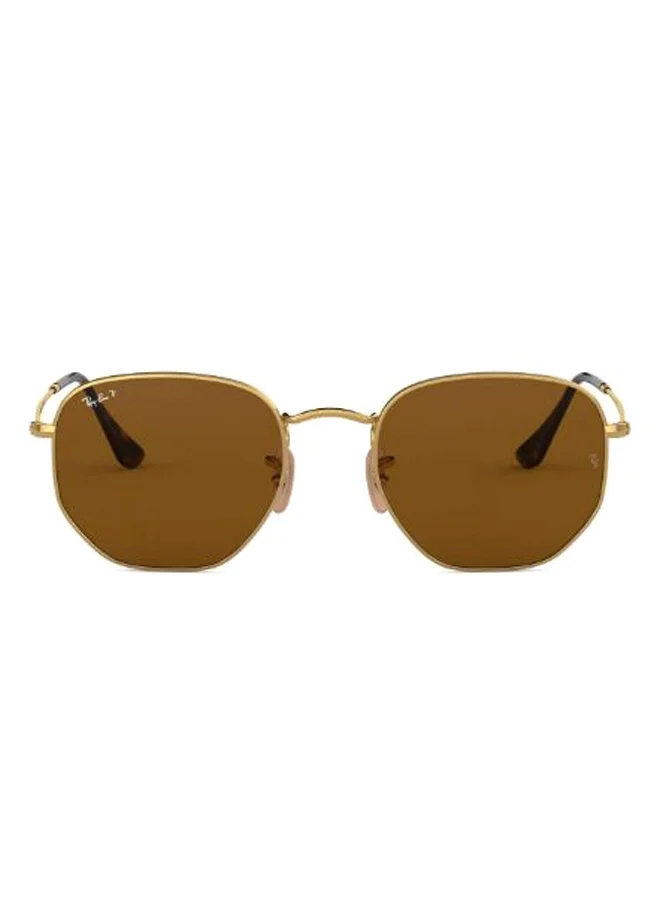 Premium Classic Hexagon Sunglasses Gold Frame with Polarized Lenses (54 mm) 21xul