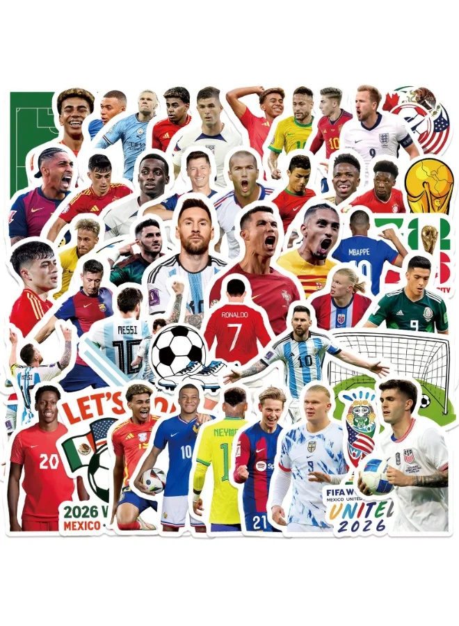 Premium 2026 World Cup Vinyl Sticker Set (50-Piece Pack, Waterproof Decorative Decals) 1xl1n