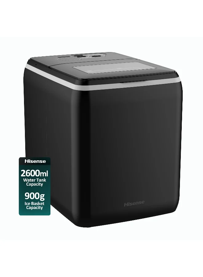 Premium Freestanding Bullet Ice Maker Machine, 20kg Daily Capacity, Digital LED Control Panel, Self-Cleaning Function (Black, 2.6 L) 1exav