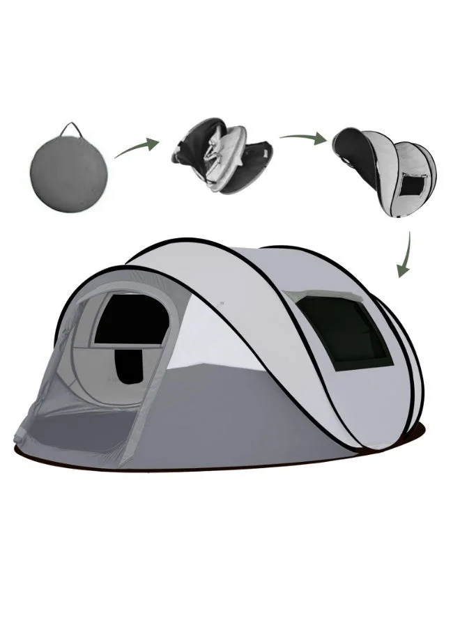 Mereza Pop Up Camping Tent for 5-6 Persons, Automatic Waterproof Dome Tent for Outdoor Family Hiking and Beach Travel (280 x 200 x 120 cm) cjbku