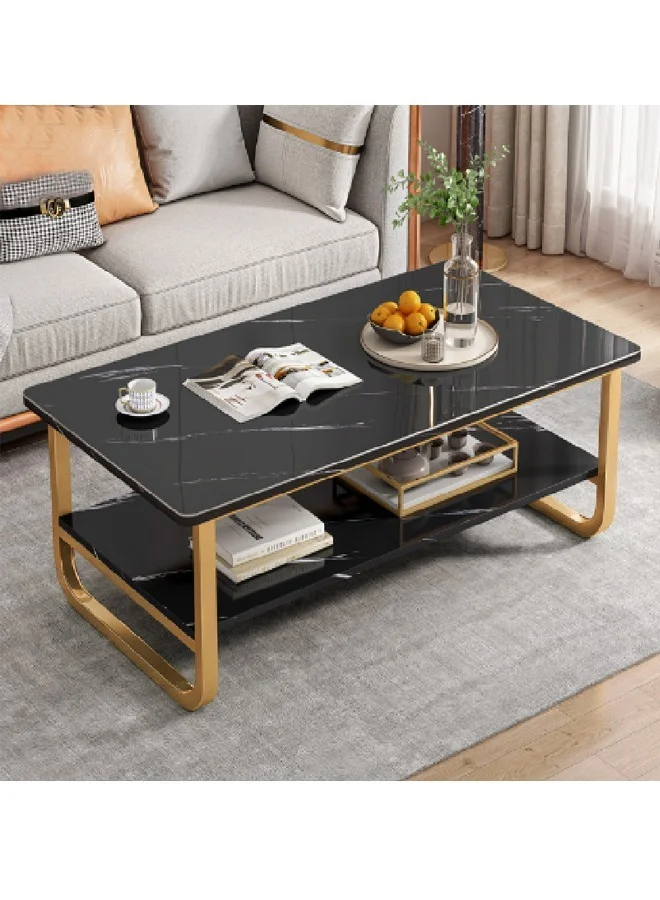 Keke 2-Tier Coffee Table Modern Minimalist Living Room Center Table (Wood, 100 cm x 50 cm) 7coo5