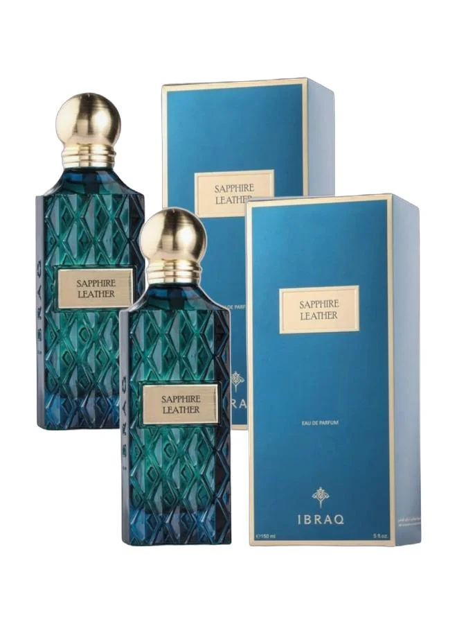 IBRAQ Sapphire Leather Eau De Parfum Premium Fragrance (Unisex, 2 x 150 mL) a6pr6