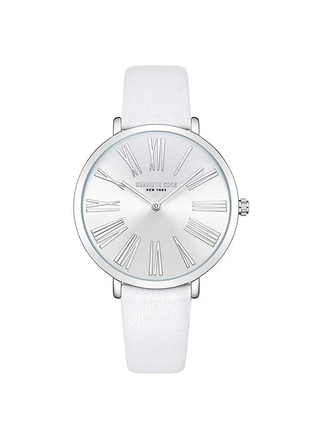 Kenneth Cole New York Modern Classic Analog Watch Silver Dial Leather Strap (38mm) wzv55
