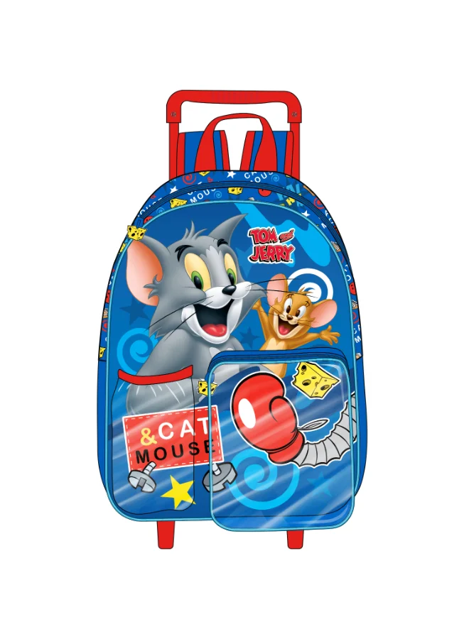 Cartoon Character Junior 3-in-1 School Trolley Bag Set with Lunch Box and Water Container (14-inch, Kids) dyyp9
