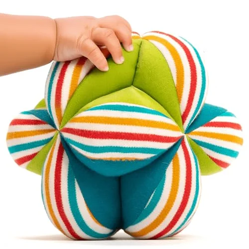 Shumee Soft Plush Clutch Ball with Rattle Sensory Toy for Infants (Multicolor, 12 cm) i40ym
